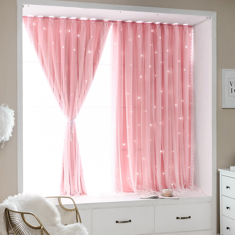 A545 Velcro curtain bedroom blackout free punching installation self-adhesive short sunshade curtain foreign trade free shipping