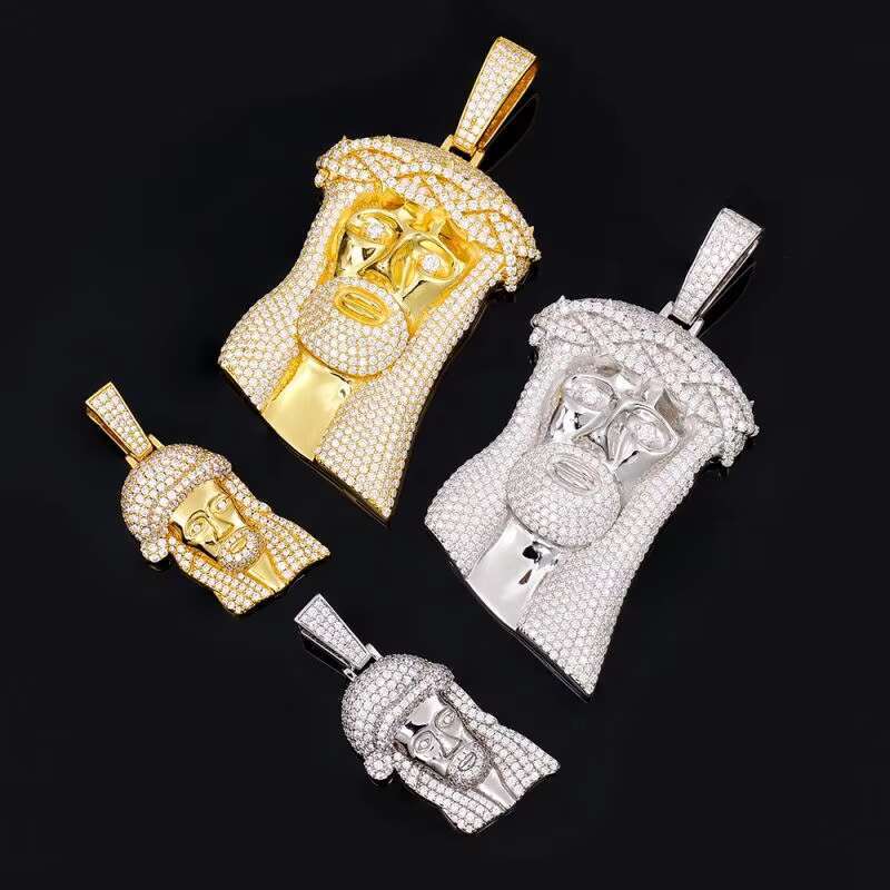 Wholesale Classic Iced Out Diamond Gra Certificate Hip Hop 925 Sterling Silver VVS Moissanite Jesus Pendant for Men