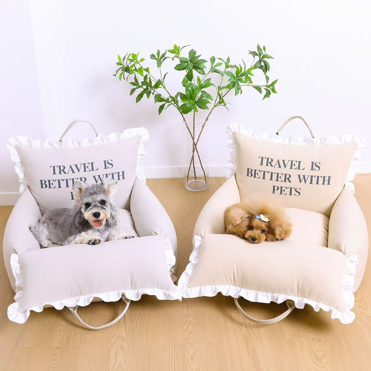 Handmade pet car safety seats, cat bags, small dog car dog beds, removable and washable throughout the four seasons