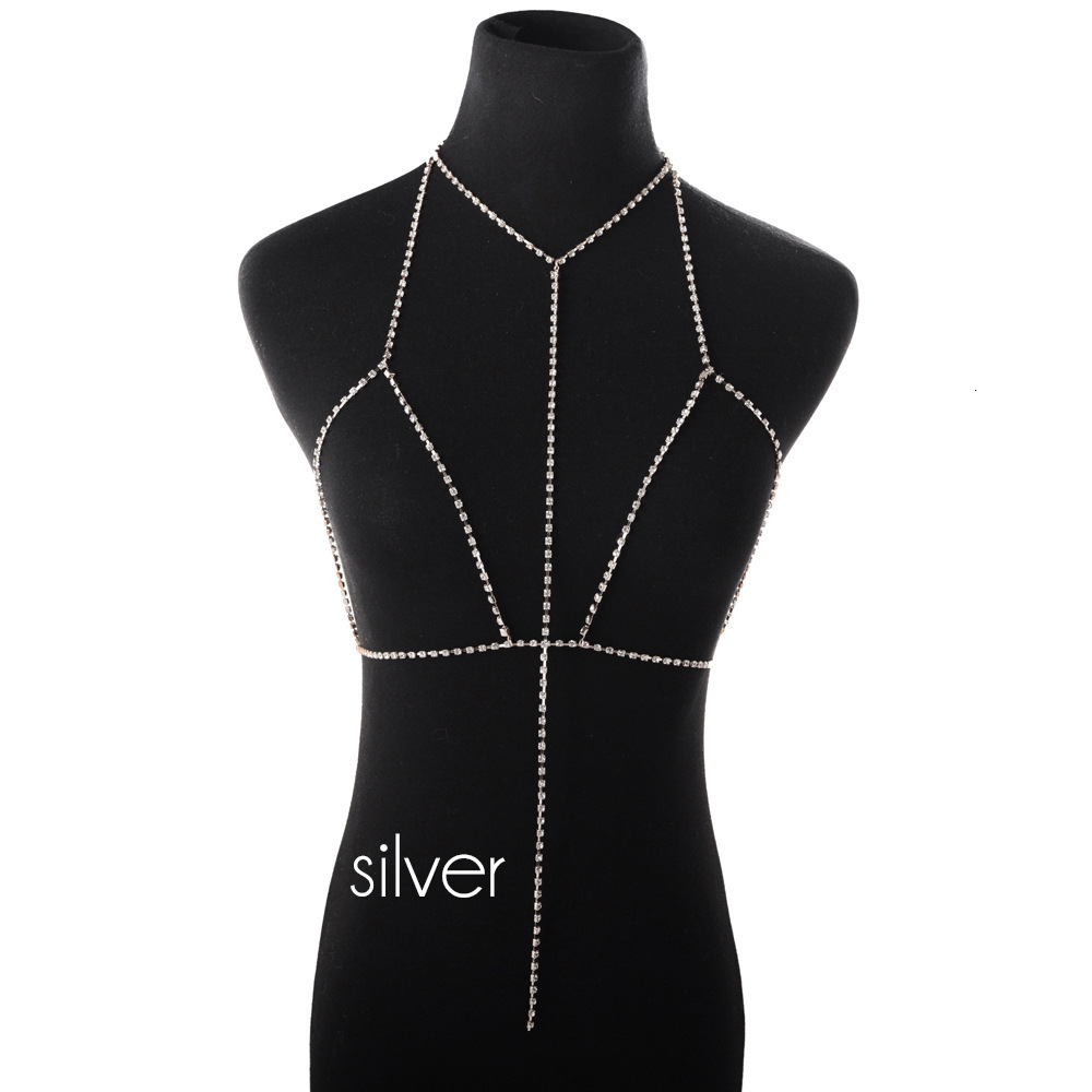 Luxury Premium Sexy Y2K Beach Club Gothic Hip Hop High Street Reflective Rhinestone Claw Chain Body Jewelry Sparkling Iridescent Statement Accessory