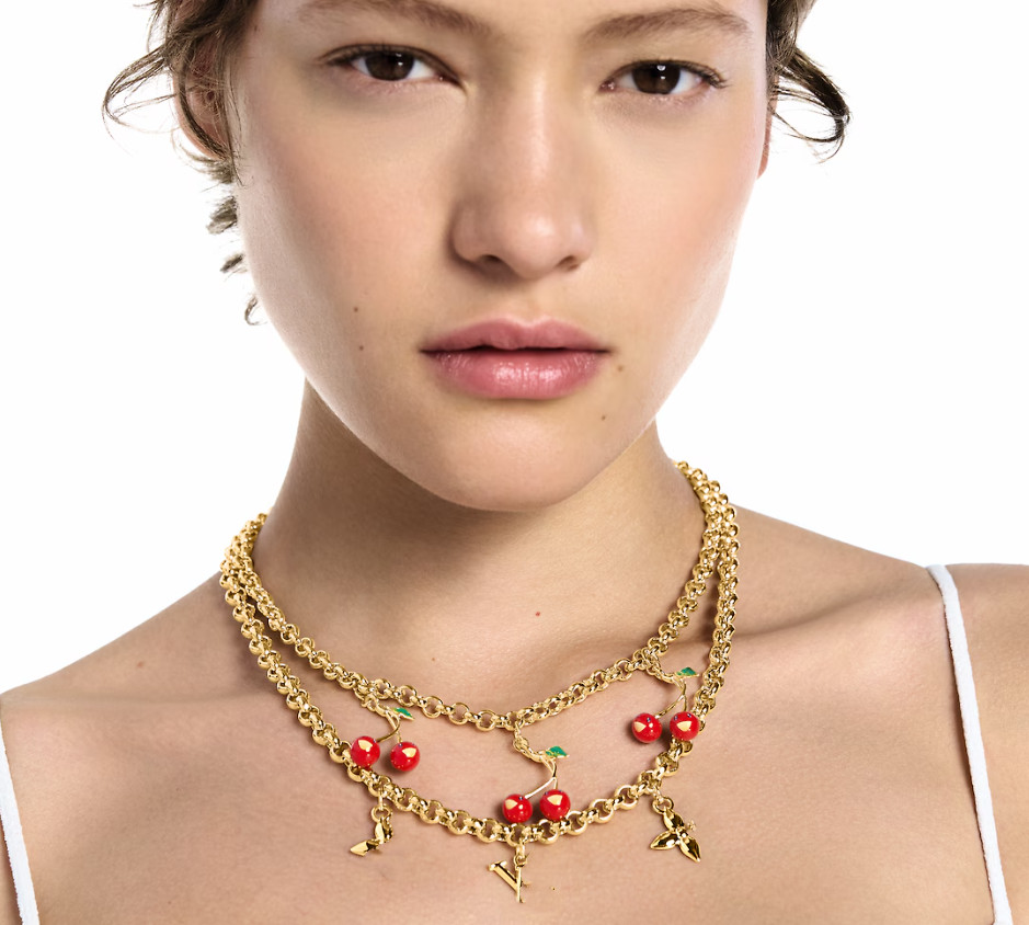 Designer necklace With BOX New Popular Women CERISE Pendant Necklaces Red Cherry 18K Gold Plated Fashion Choker Necklace For Girls Wedding Engagement 