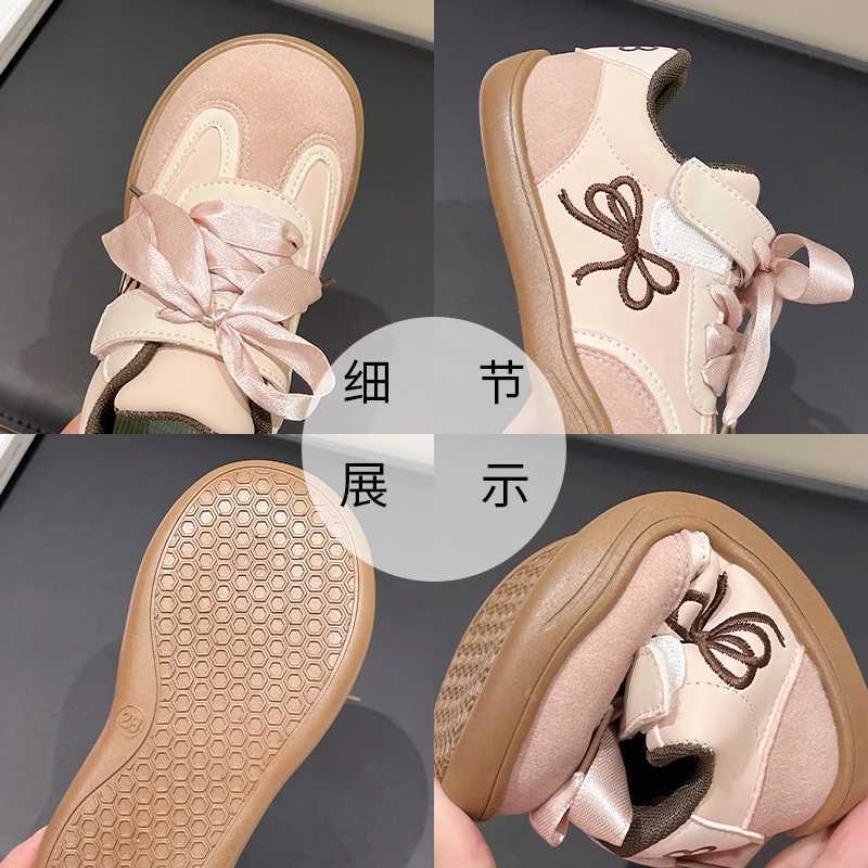 Childrens Board Shoes Four Seasons Models Casual Girls Sneakers Two-Color Non-slip Round Head Cute Casual Lace-up Kids Shoes M250619