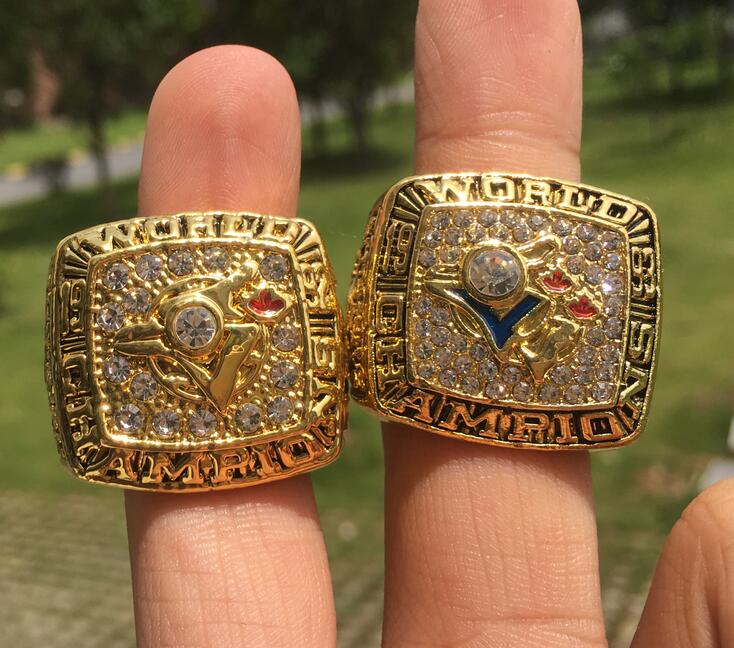 1992 1993 Blue Jays World Series Team Champion Championship Ring With Wooden Display Box Souvenir Men Fan Gift Wholesale 2025 Commemorative ring