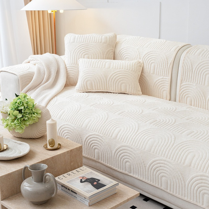 New Simple All-Season Plush Light Luxury Non-Slip Cushion Cover Combination Sofa Pad