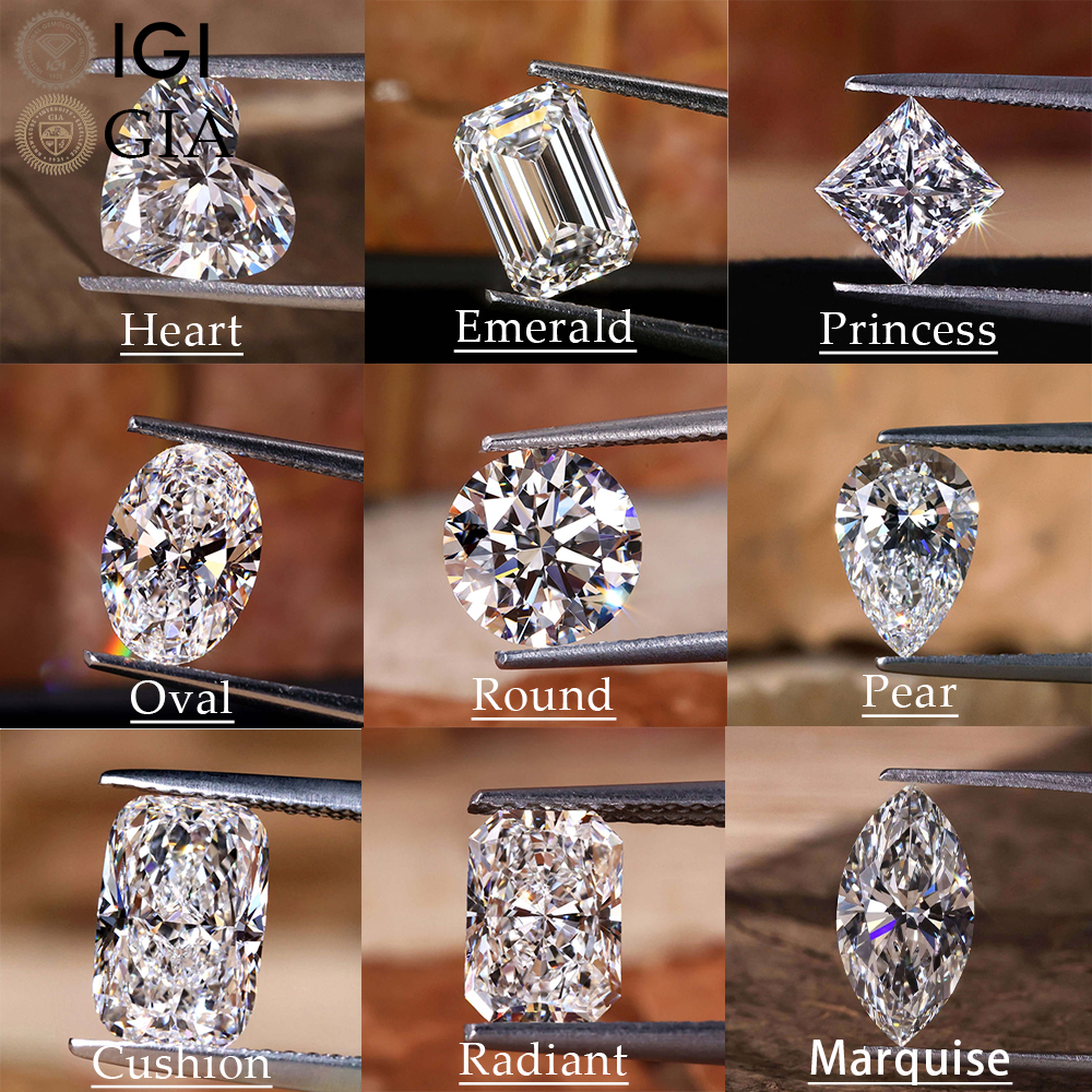 Messi Jewelry VS2 D Color 1CT 2CT 3CT Loose Stone Hpht Cvd Wholesale IGI GIA Certified Fancy Shape Lab Grown Diamond