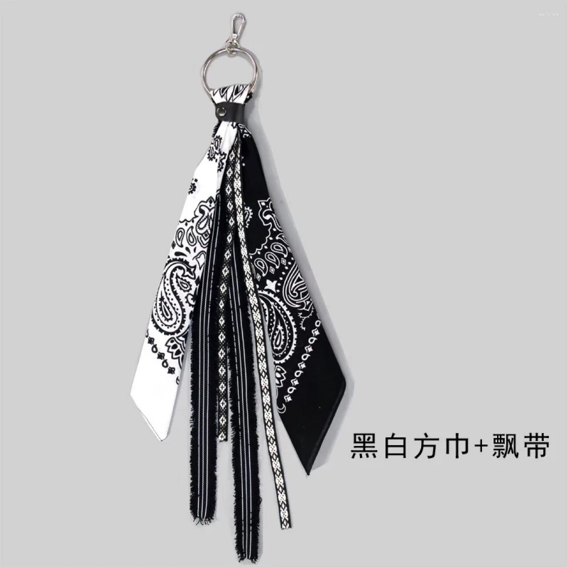 Trendy Keychain with Paisley Bandana Ribbon - Hip Hop Streetwear Style for Jeans and Pants