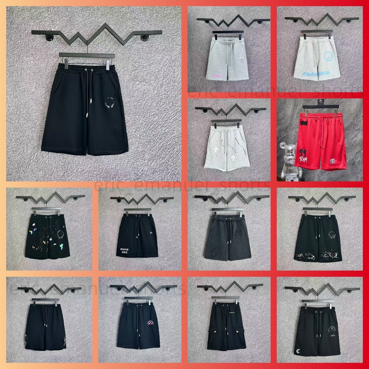 designer men Chrome shorts with high-quality trend tags, drawstring loose sportswear, hip-hop summer cotton fashion style, and women's shorts are selling well +999