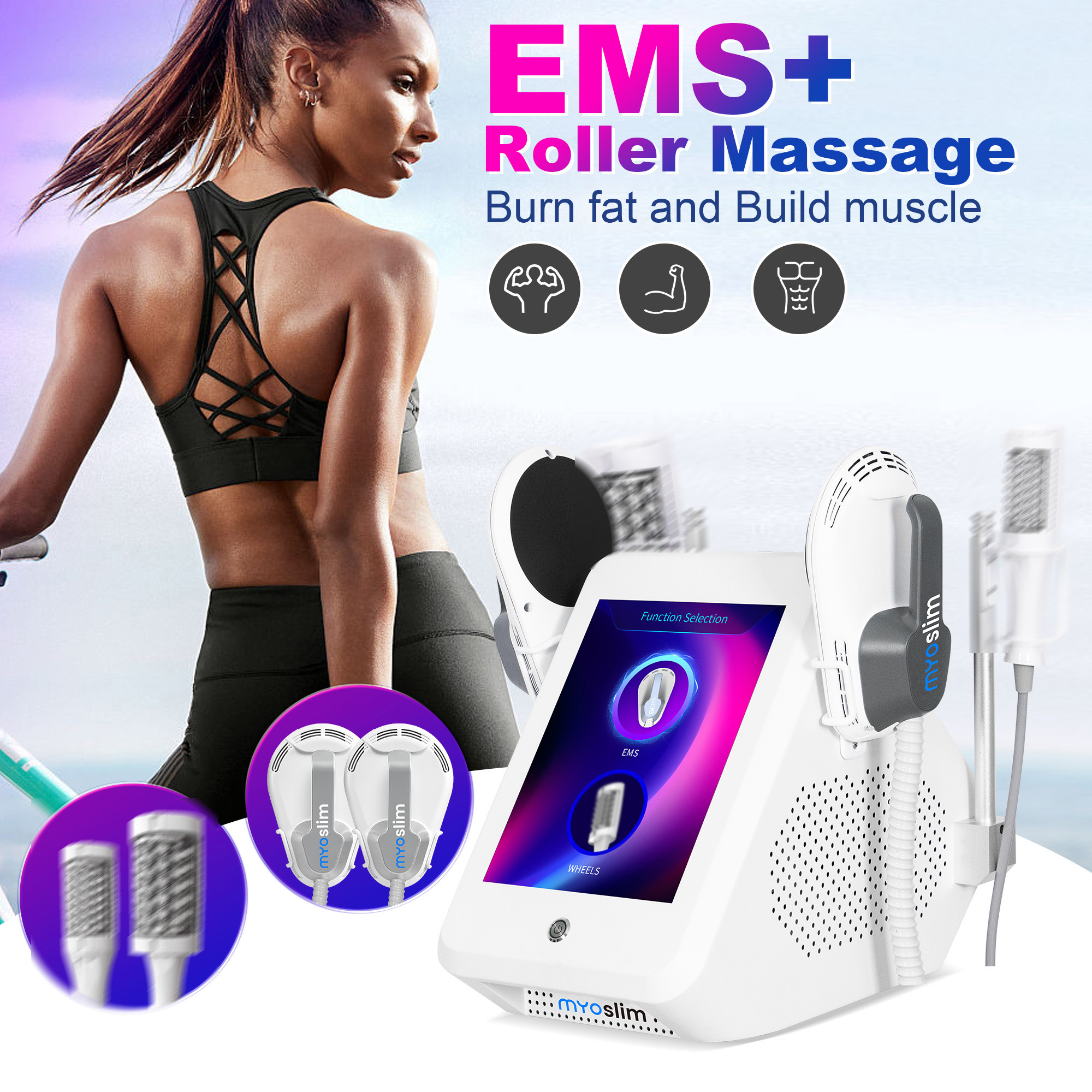 NEW 200HZ EMS Roller Slimming Cellulite Reduction Inner Ball Roller 360 Degree Infrared Vacuum Roller Massage Beauty Machine