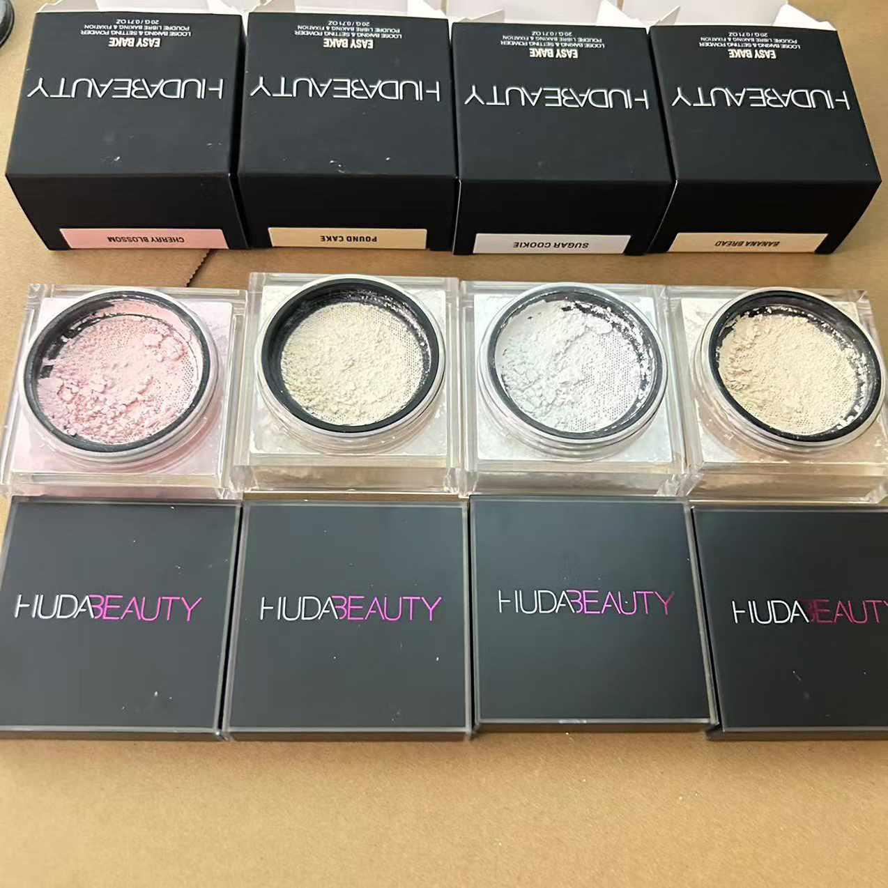 HUDA Beauty Face Powder 20g Loose Baking Setting Powder Makeup Easy Bake Natural Finishing Oil-control Loose Powders 4 colors good quality fast ship
