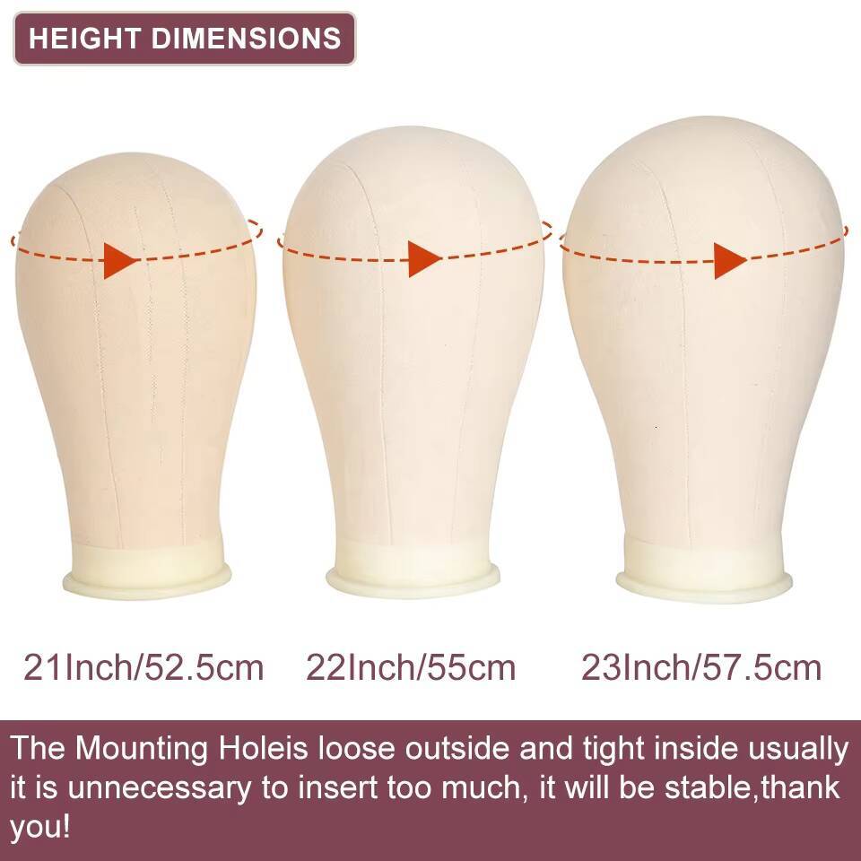 Canvas 21 22 23Inch Head Stand For Styling And Hair Display Wig Making Mannequin