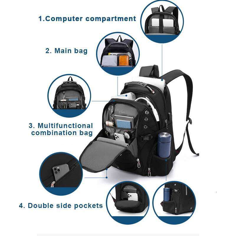 Women's Bags Designer Waterproof 17/20 Inch Laptop Men Airplane Travel Backpack Women Oxford Rucksack Male School Bag Modern Mochila