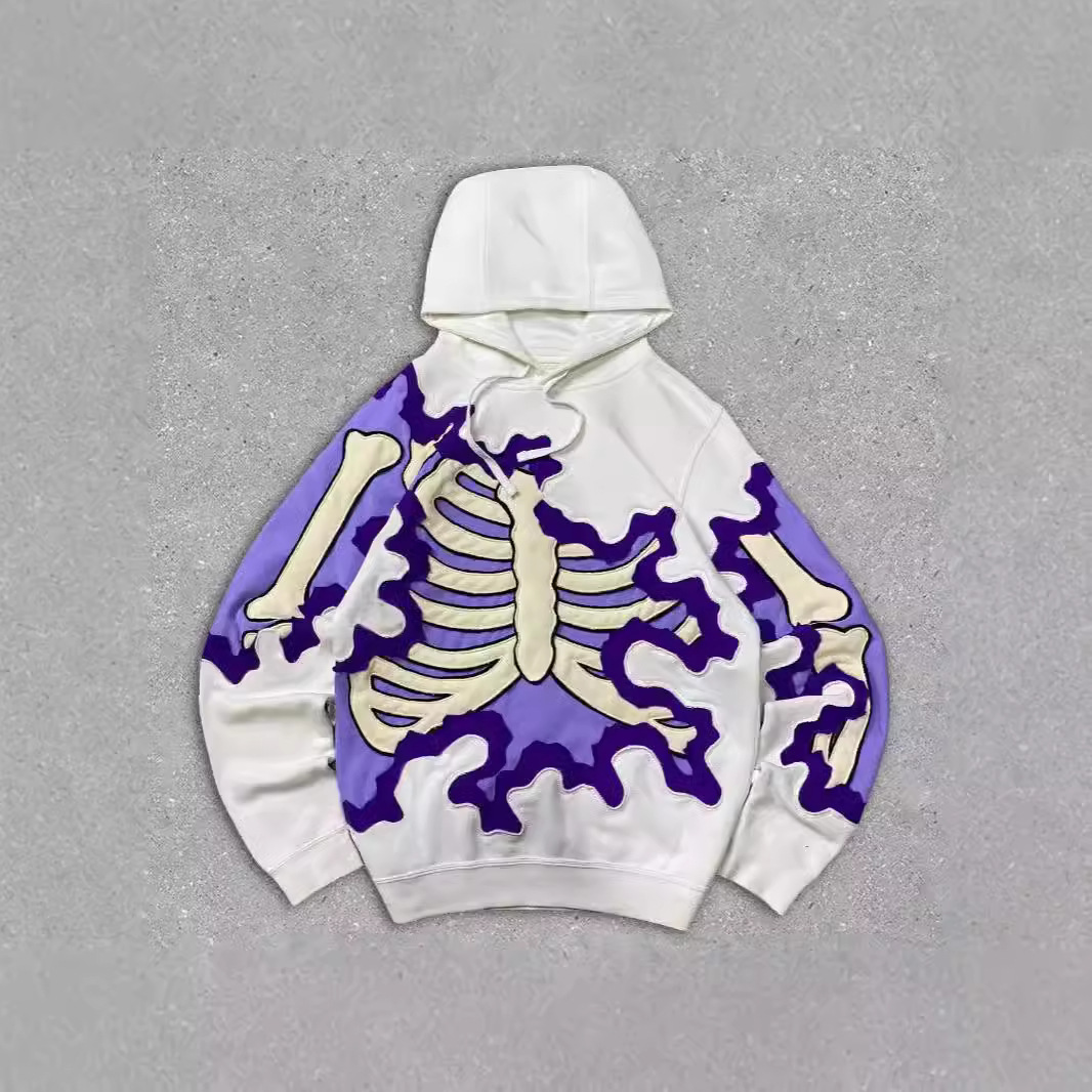 Men's Hoodies Skull Skeleton Pattern Print Hip-hop Rap Street Harajuku Style 2025 Trend Spring And Autumn Sell Skull Hoodie Retro Men Women Print