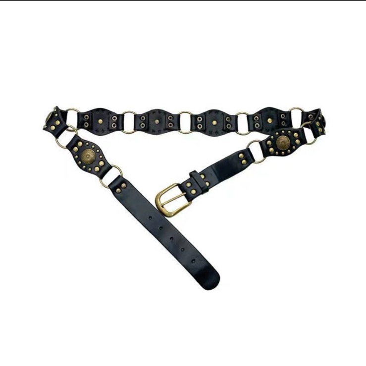 2025 Luxury Designer belts Premium Rivet Stud Punk Y2K Streetwear Wasteland Aesthetic Hot Girl Niche Statement Waist Chain Belt