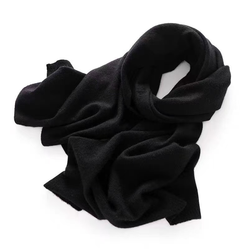 T1009 autumn and winter cashmere scarf solid color knitted hollow neck shawl versatile dual-purpose new style warm