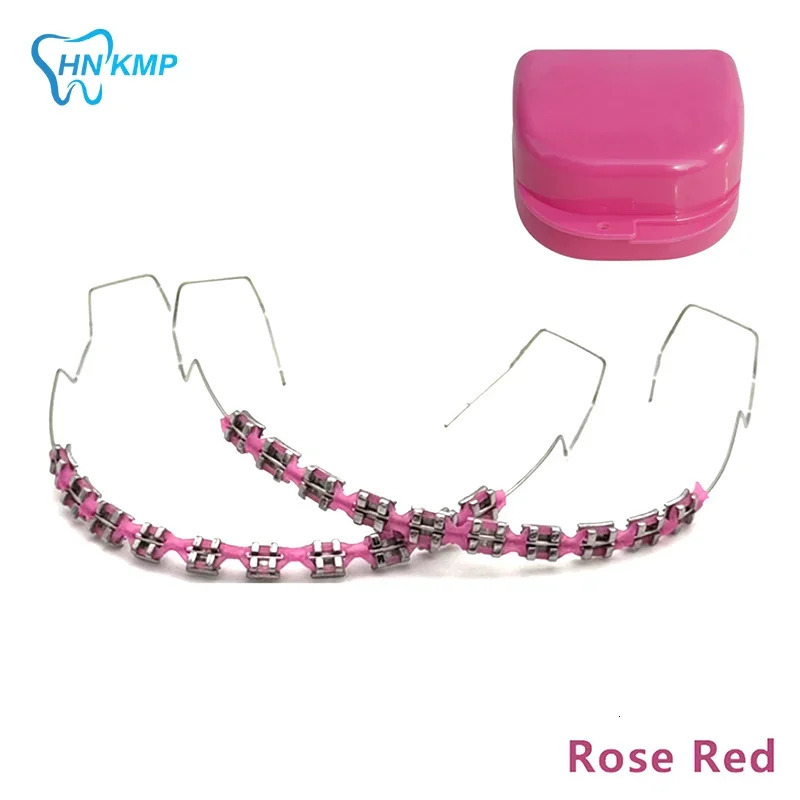 1 Pair Colorful Metal Bracket Ligature Ties Dental Tool Dental Fake Braces Temporary Tooth Decoration With Hook With Metal Wire 250618