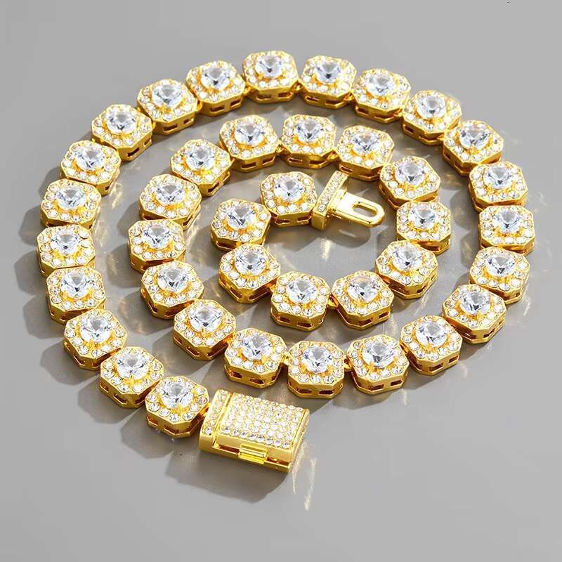 925 Sterling Silver VVS Moissanite Cuban Chain Hip Hop Rapper Style Gold Plated with Diamond Chain for Men