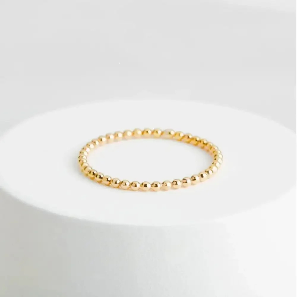 1/3pcs Mariasz Minimalist Dainty Thin Stackable Bead Ball Ripple Ring Stainless Steel Gold Color Delicate Jewelry For Women 250618
