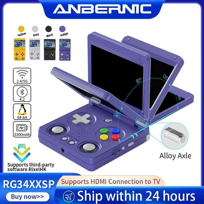 Anbernic RG34XXSP Flip Handheld Game Console 3.4-inch Screen Linux 64-bit 3300mAh WIFI Colla ible Retro Video Gaming Player XJ250619