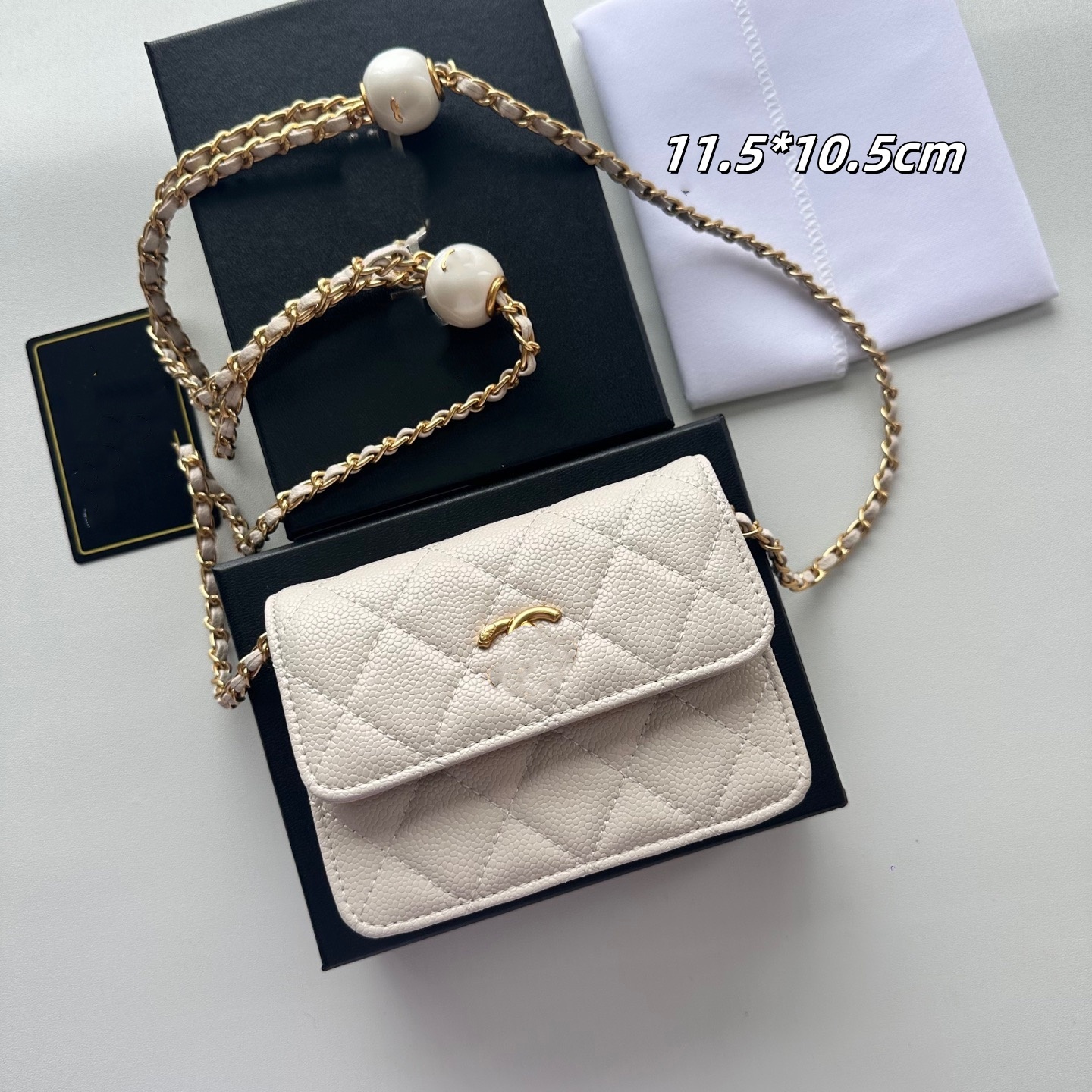 2025 Designer classic mini pearl chain bag women stylish versatile luxurious crossbody small square bag - high-quality Diamond Lattice wallet coin purse