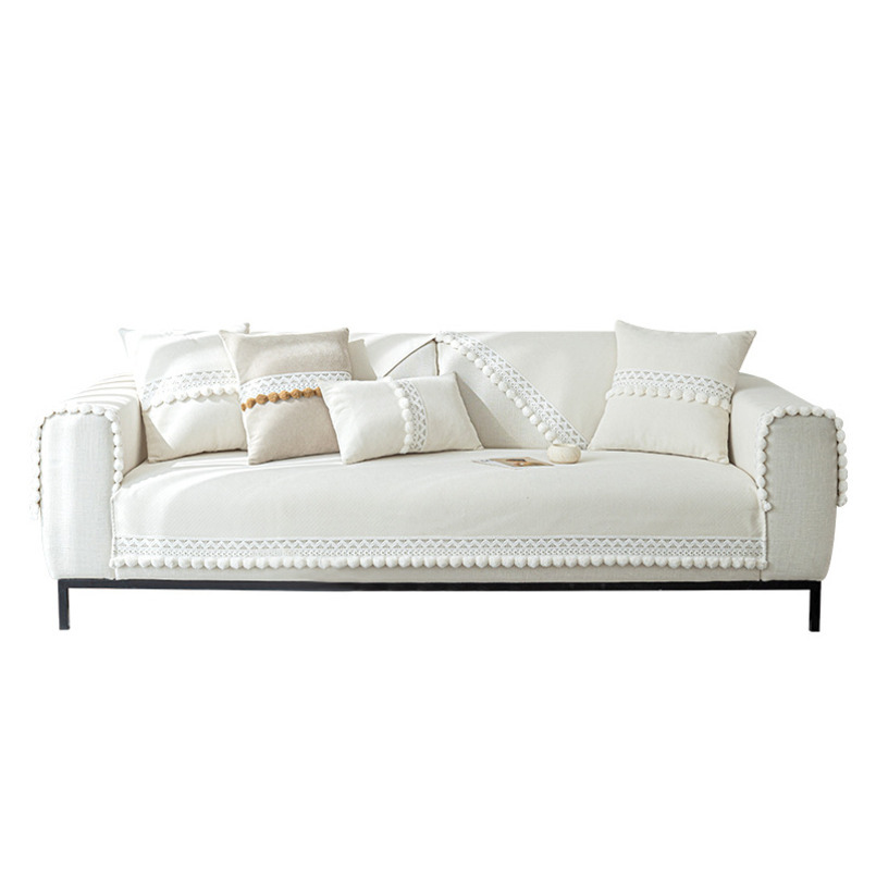 Nordic Light Luxury Chenille Cushion All-Season Breathable Sofa Seat Fabric Backrest Cover Non-Slip Slipcover