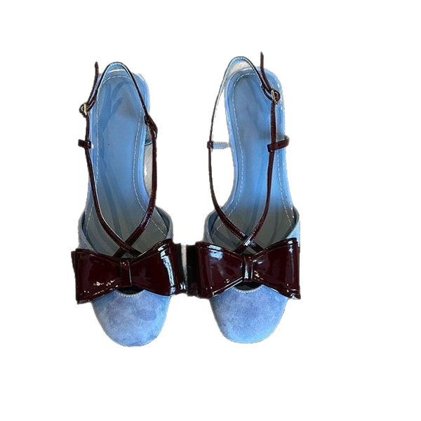 Sandals Baotou thick heel back empty sandals shoes 2025 summer new style girl like versatile single shoes