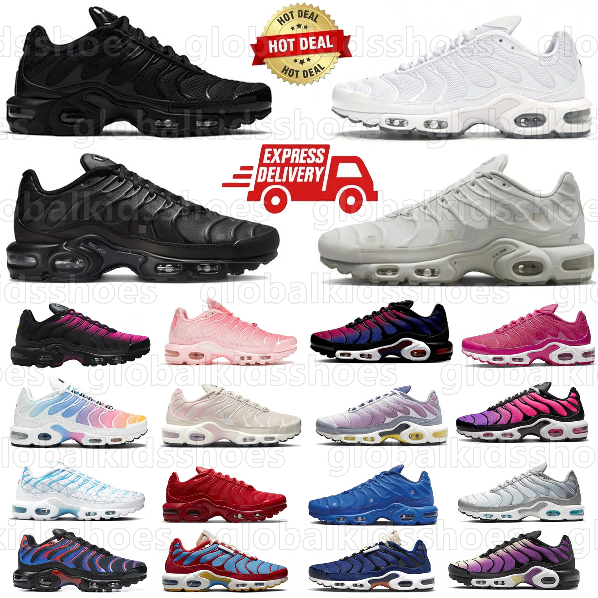 Designer Running Shoes Triple White Black Sky Blue Gradient Dusk Unity Gradient Tns Tennis Breathable House Blue Trainers Outdoor Sports