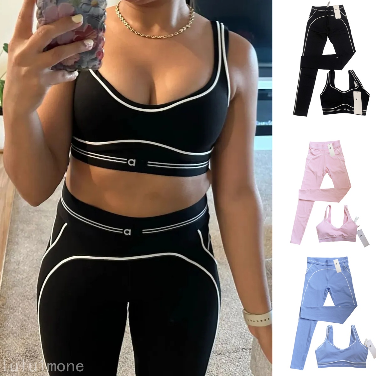 2025 Yoga Set Seamless Tops Sports Heart Throb Bra+Leggings High End White Striped Low Back Dance Yoga Outfits Summer Women's Running Fitness alosetly women clothes
