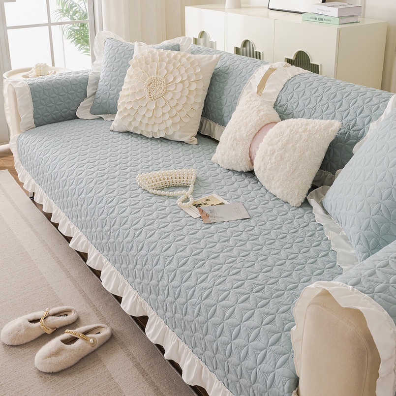 Korean Style Washed Cotton All-Season Fabric Non-Slip High-End Seat Cushion Nordic Simple Sofa Cover Slipcover