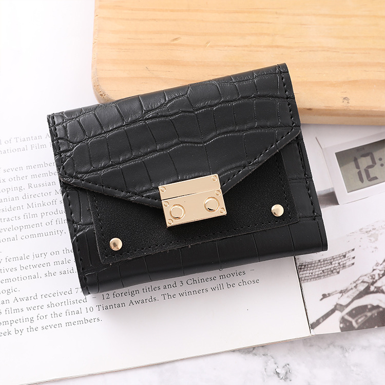 Free Designer Shipping Short Small Wallet For Women 2025 New Luxury Korean Style Buckle Triple Fold Card Bag Fashion Versatile Coin Purse