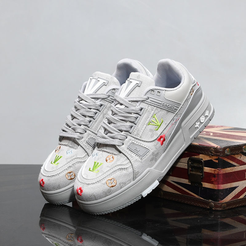 Free shipping Designer Casual Shoes Men's Women's Platform Sneakers Trend Printed Embroidery Board Shoes Unisex Shoes Plus size 35-44