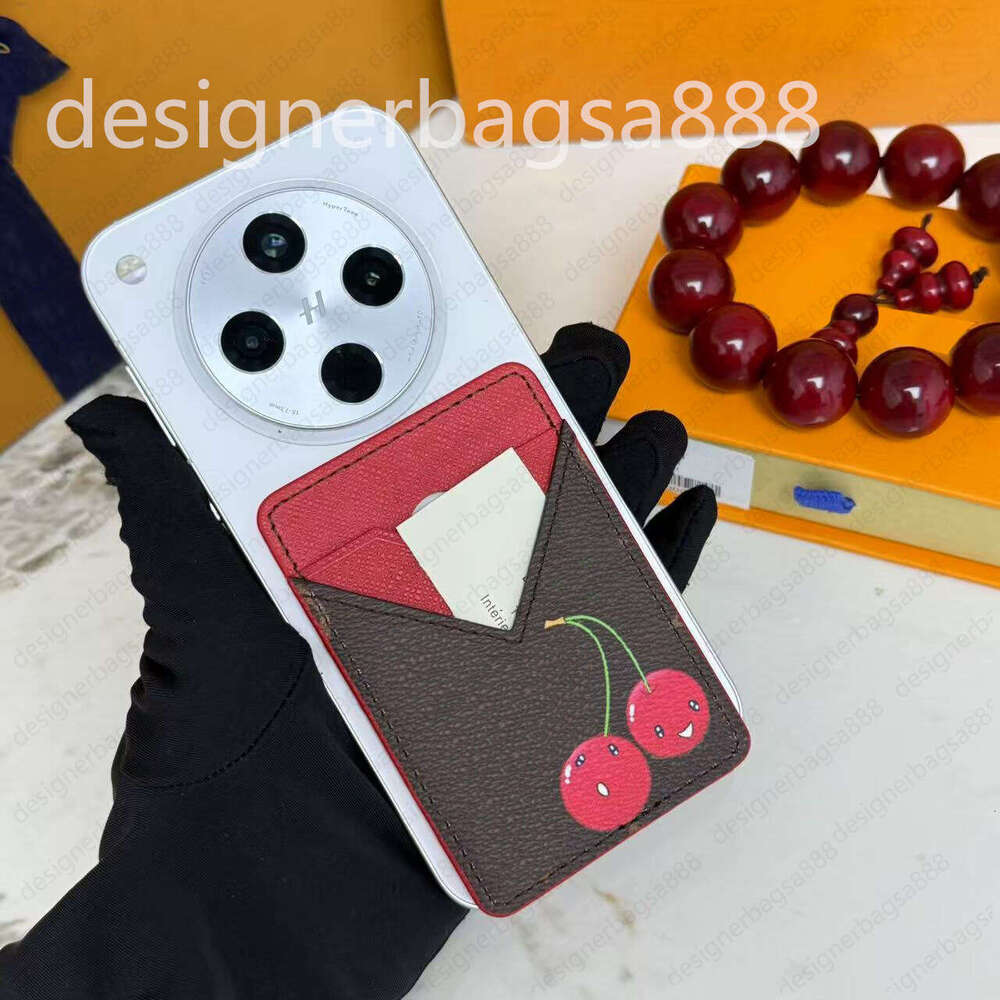 Top quality Cherry designer card holder men women magnetic card case for phone cardholder top mirror quality mini wallet Business carrying purse M14562