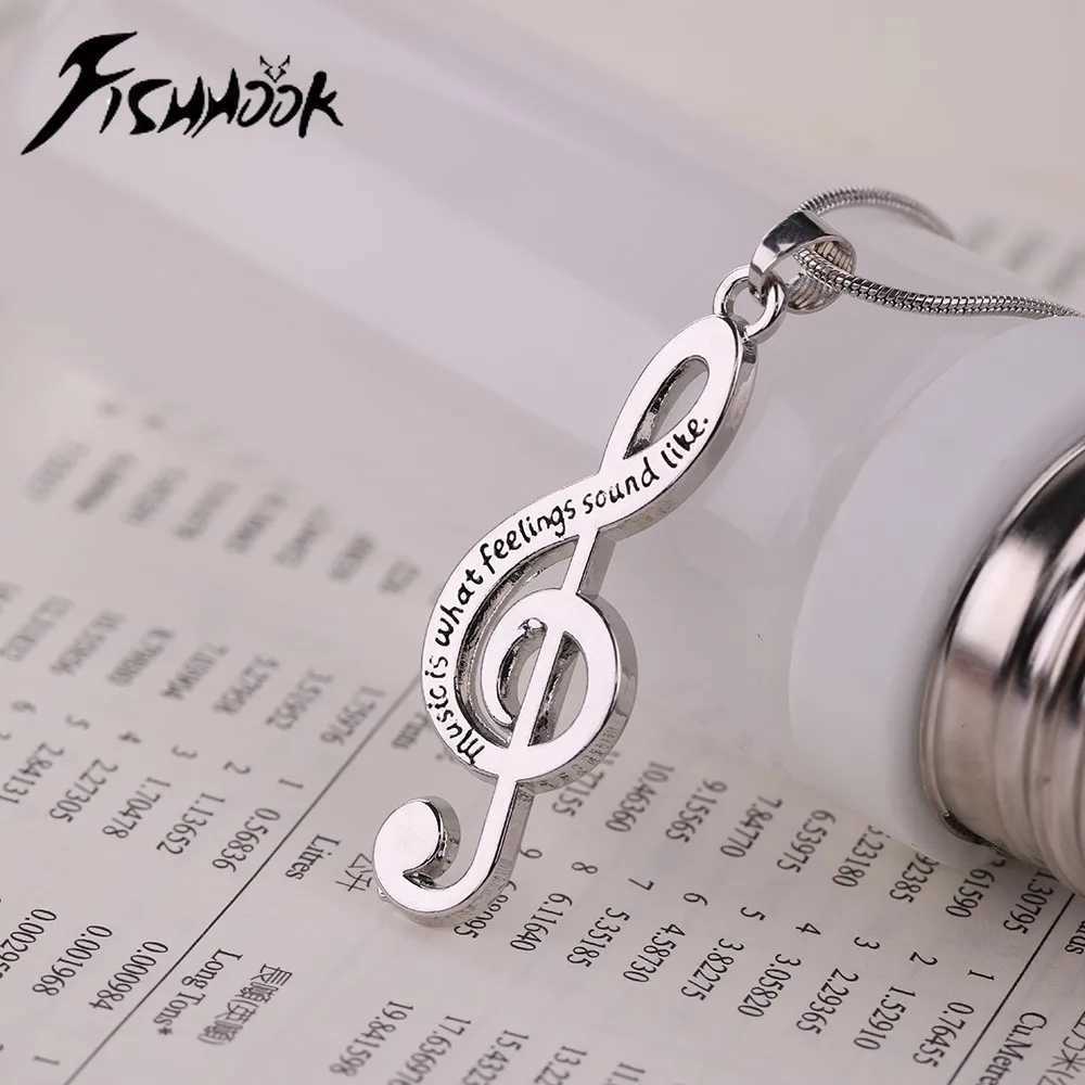 Music Necklace Treble Clef Note Chain Musical Symbol Staff Notation Gift For Woman Men Kid Child Silver Color Pendant Jewelry Z250619