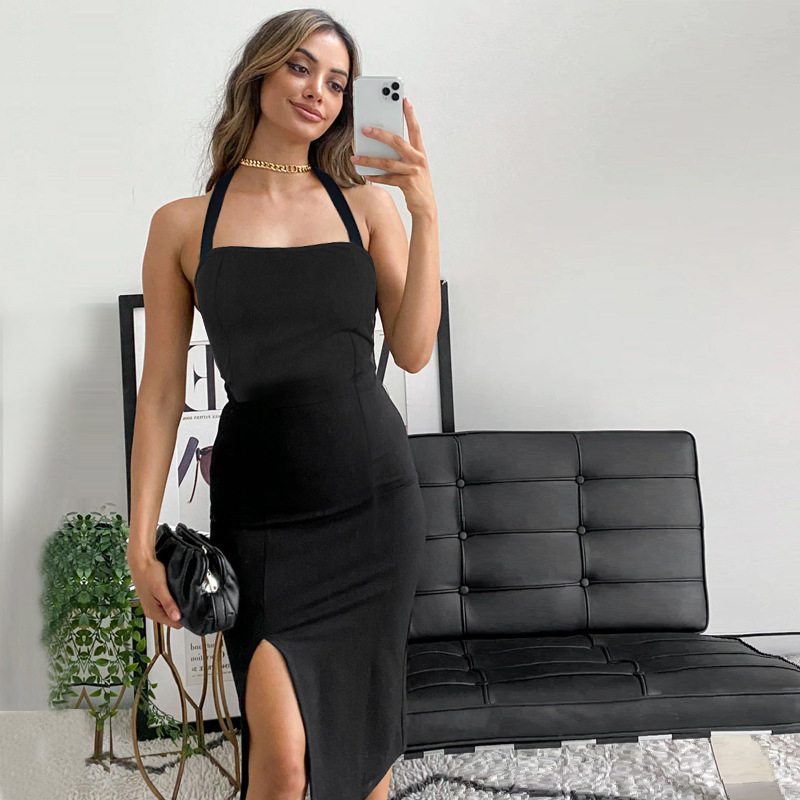DJ270 Summer new style elegant sexy backless halter dress