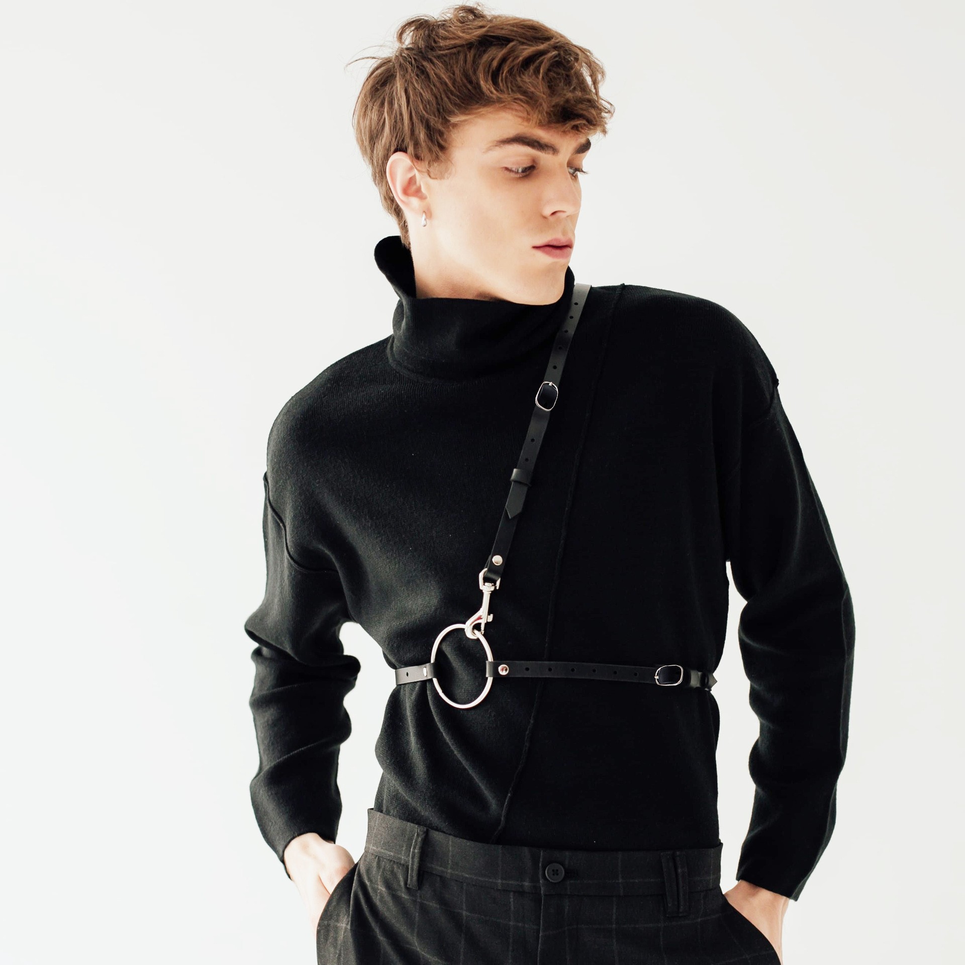 Stage Wear Dance Accessories Men's belt body restraint shoulder strap