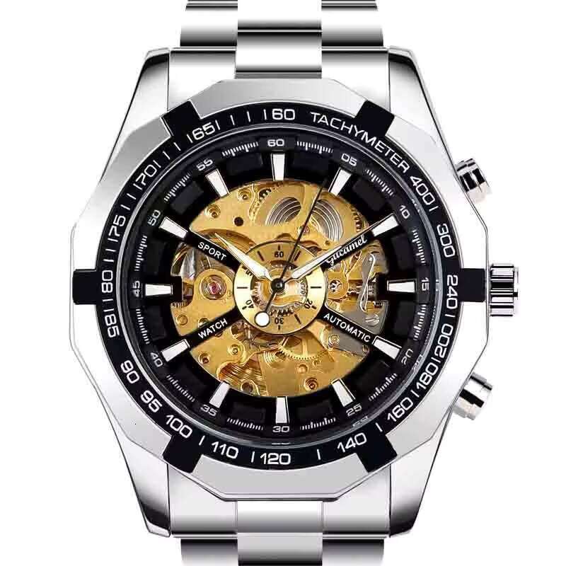 DHgadgets High-Quality Men's Luxury Automatic Mechanical Watch Stainless Steel Case Luminous Waterproof Function 3 Bar Water Resistant Hands