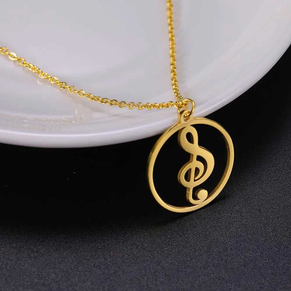 Music Necklace Treble Clef Note Chain Musical Symbol Staff Notation Gift For Woman Men Kid Child Silver Color Pendant Jewelry Z250619