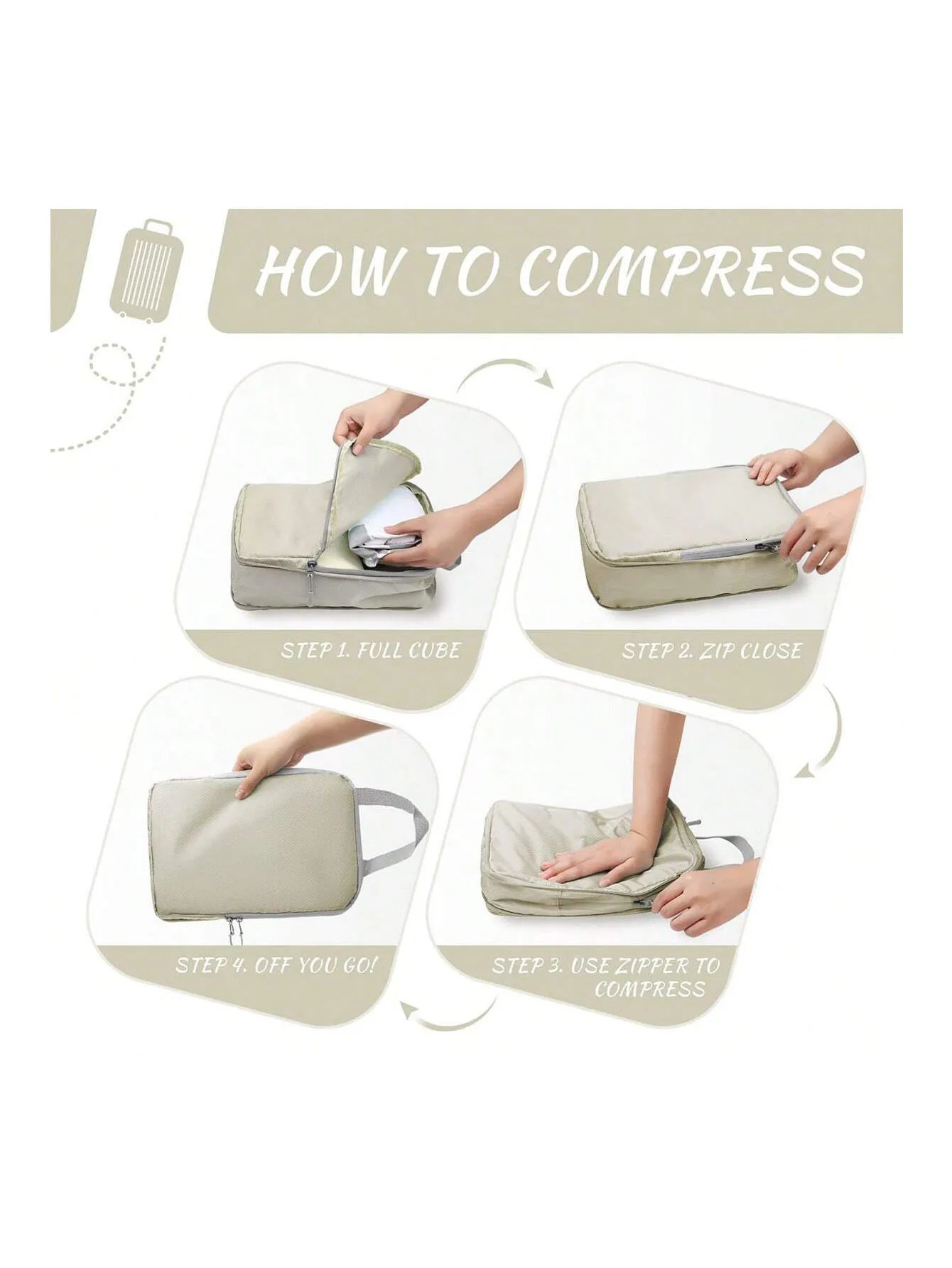 Set8 pcs Compressible Packing Travel Storage Bag Cubes Waterproof Suitcase Nylon Portable With Handbag Luggage Organizer 250612