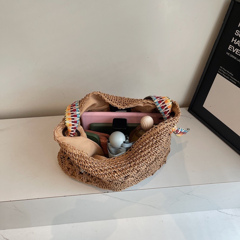 Lazy Style Straw Bag for Women Summer New Versatile Shoulder Bag Beach Vacation Beach Bag