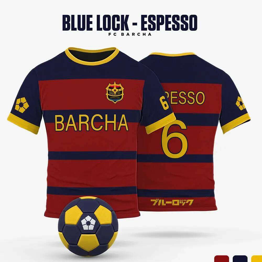 Blue Lock FC Barcha Cartoon Anime Cosplay Men Jersey Summer Short Sleeve Children Tee Tops 2024 Style Fashion Mens Boys T-shirt mens tshirt