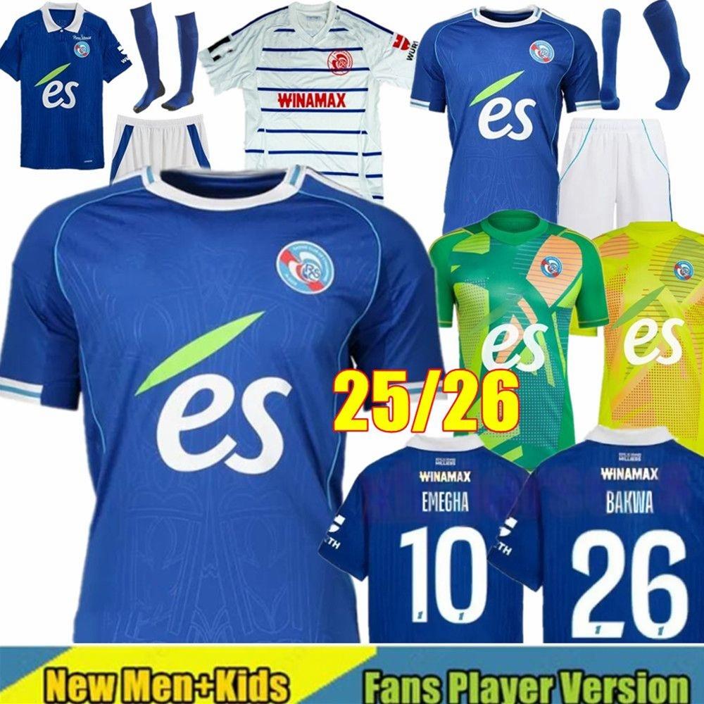 25 26 RC Strasbourg soccer jerseys BAKWA EMEGHA DIARRA maillot de foot 2025 2026 NANASI Diallo SANTOS DOUKOURE MOREIRA DOUE SARR AHOLOU Men kids football shirt