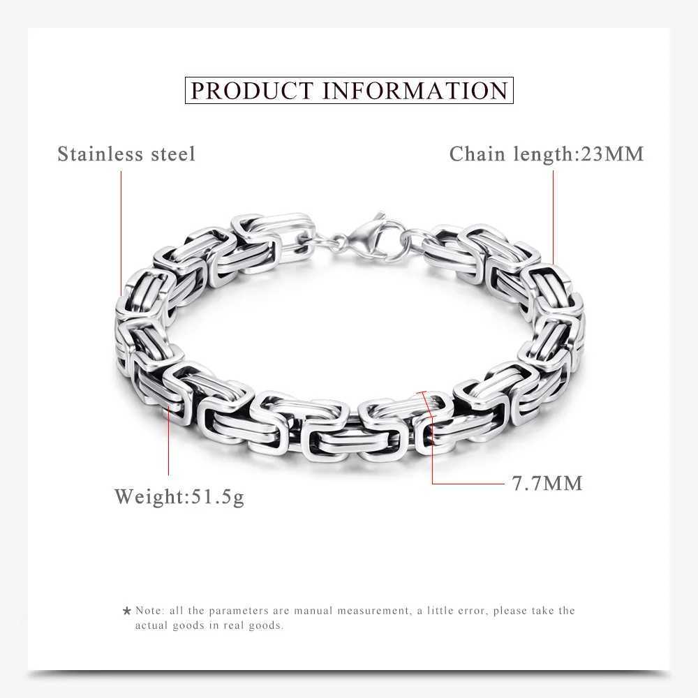 HNSP 8MM Stainless Steel Bracelet for Men Hand Chain Motorcycle Bikes Rock Male Jewelry W250620