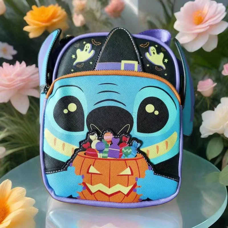 Disney Loungefly Stitch Mickey Mouse Sleeping Curse Pixar Up Double Strap Shoulder Bag Purse School Backpack Kids Gifts W250620