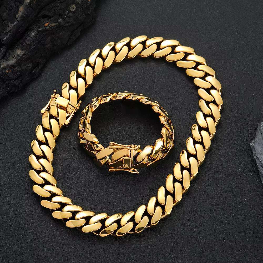 BB041 22MM Brass Cuban Bracelet Men Hip Hop Cuban Chain Bracelets