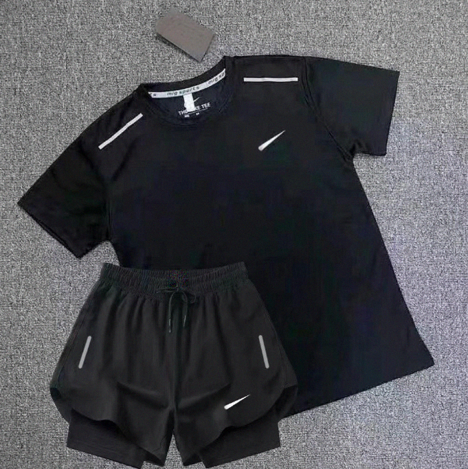 Mens Tracksuits Tech Set Designer Tracksuit T Shirts Shorts Two-piece Womens Fitness Suit Print Quick Drying and Breathable Sportswear Basketball T-shirt Jogger 00