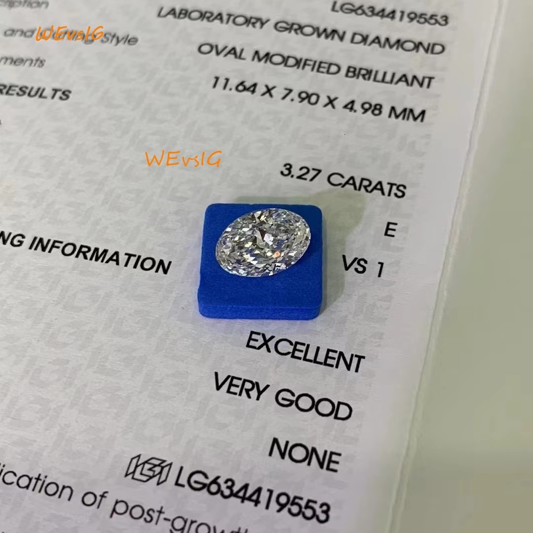 Double Jewelry Factory Price DEF VVS 3ct 4ct 5ct Oval Lab Grown Diamond with IGI Certificate CVD HPHT Lab Diamond in Stock