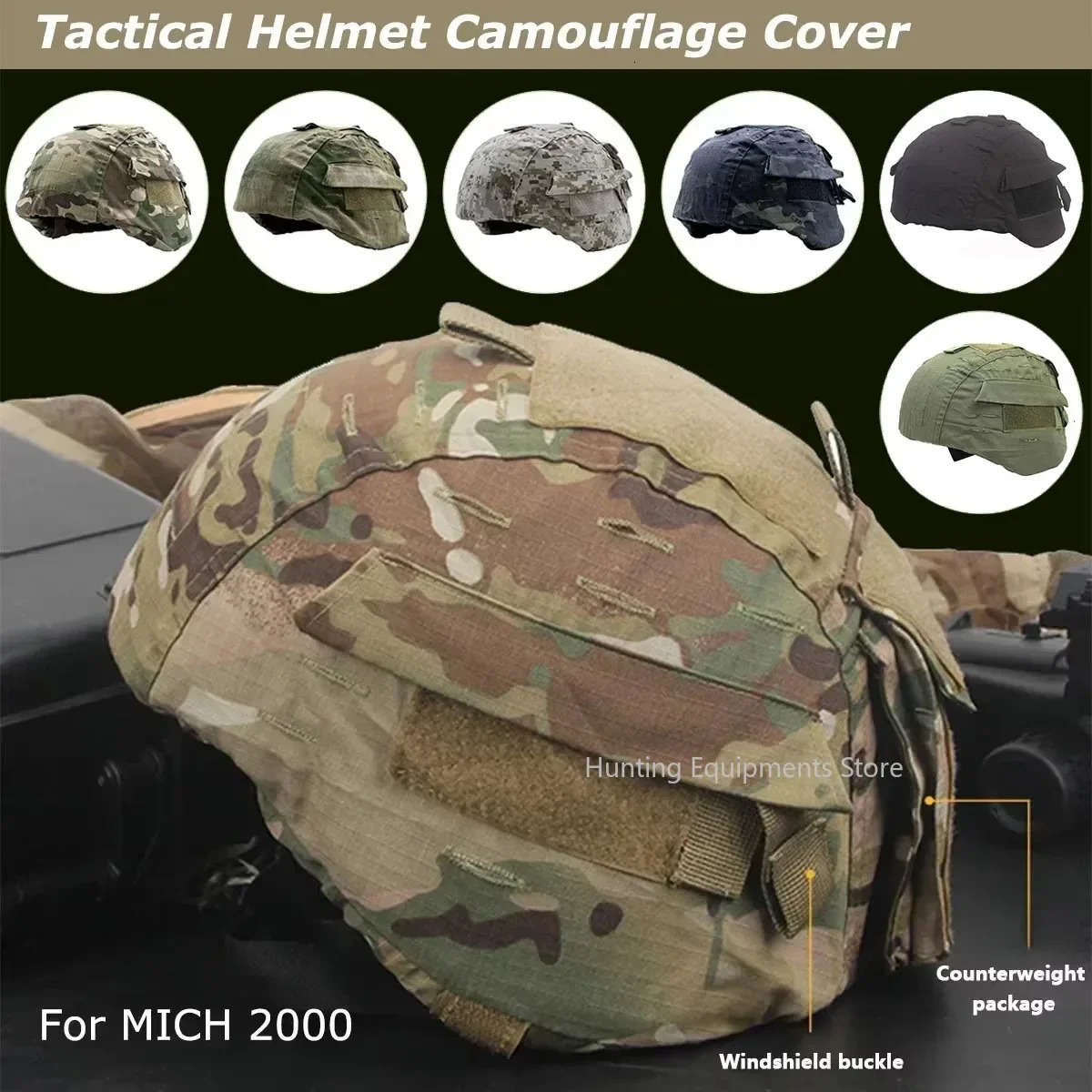 Tactical Helmet Camouflage Cover For MICH 2000 Airsoft Paintball Scratchresistant proof Accessories 250611