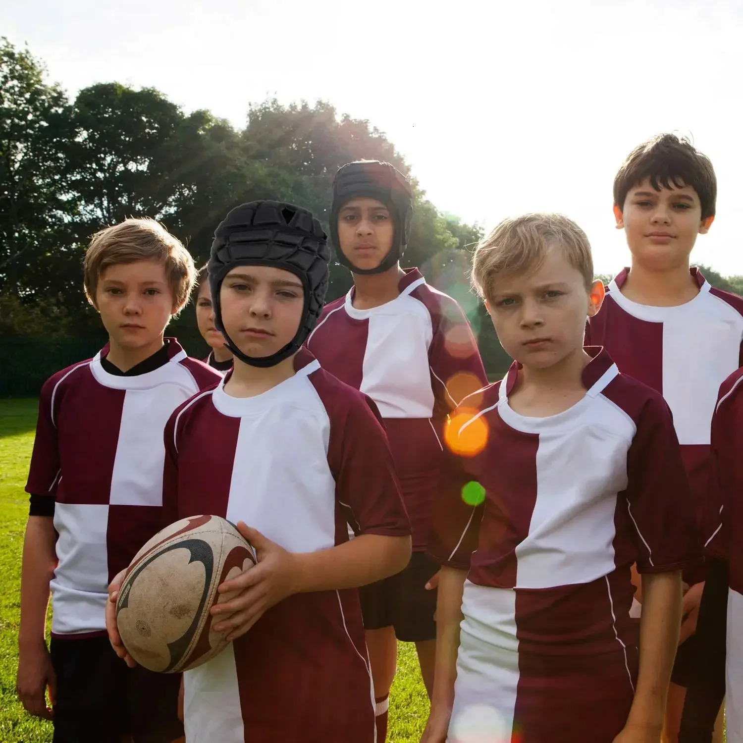 Rugby Helmet Headguard Headgear for Soccer Cap Head Protector Soft Protective Kids Youth Football Visor 250611