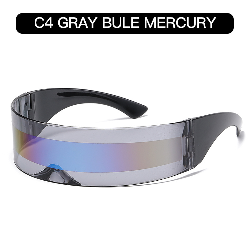 Luxury Designer sunglasses Cyberpunk Holographic Monolithic Sunglasses UV400 Polarized with Neon Disco Accents Influencer Trending Statement Eyewear