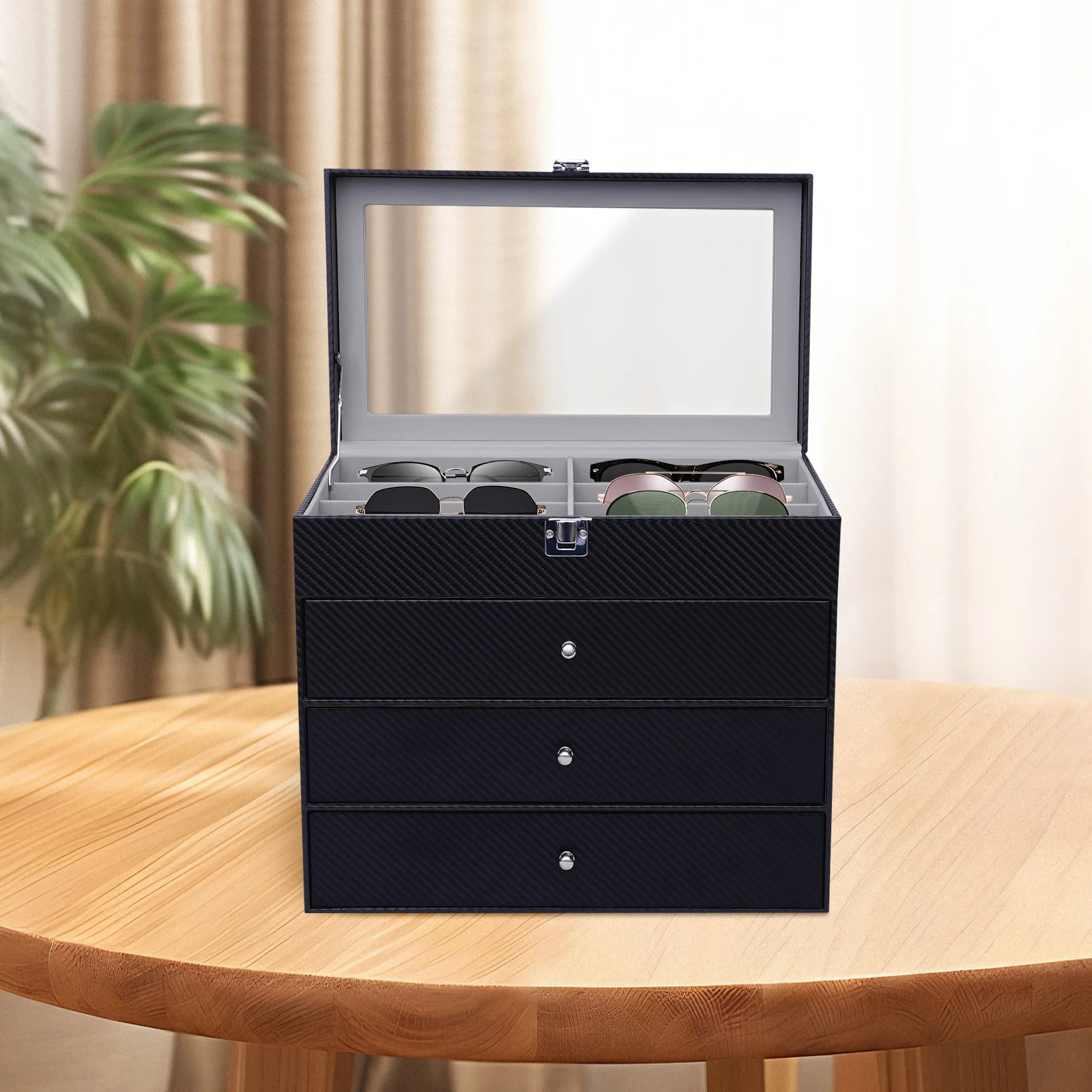 4 Layer Sunglass Organize Box4 Layer 24 Slots Multiple Glasses Organizer Eyeglass Sunglass Storage Box DisplayBlack 250617