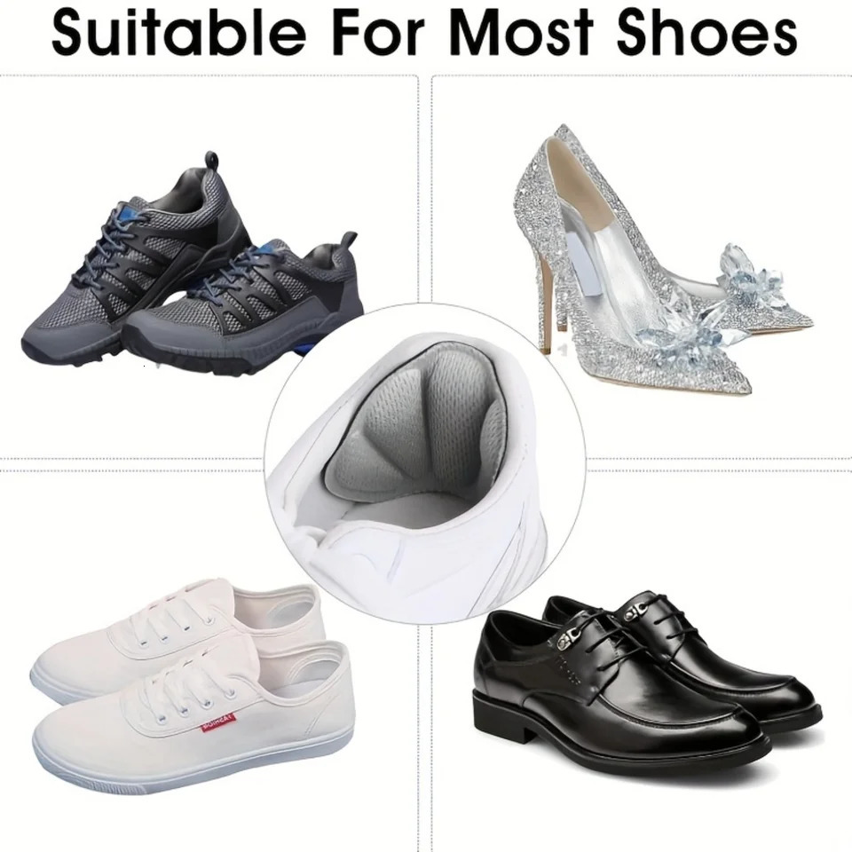 10 Pair Heel Grips Pads for Loose Shoes - Thick Cushion Liners with Insoles Anti-Slip Blister Prevention Inserts - Volume-Boost 250617